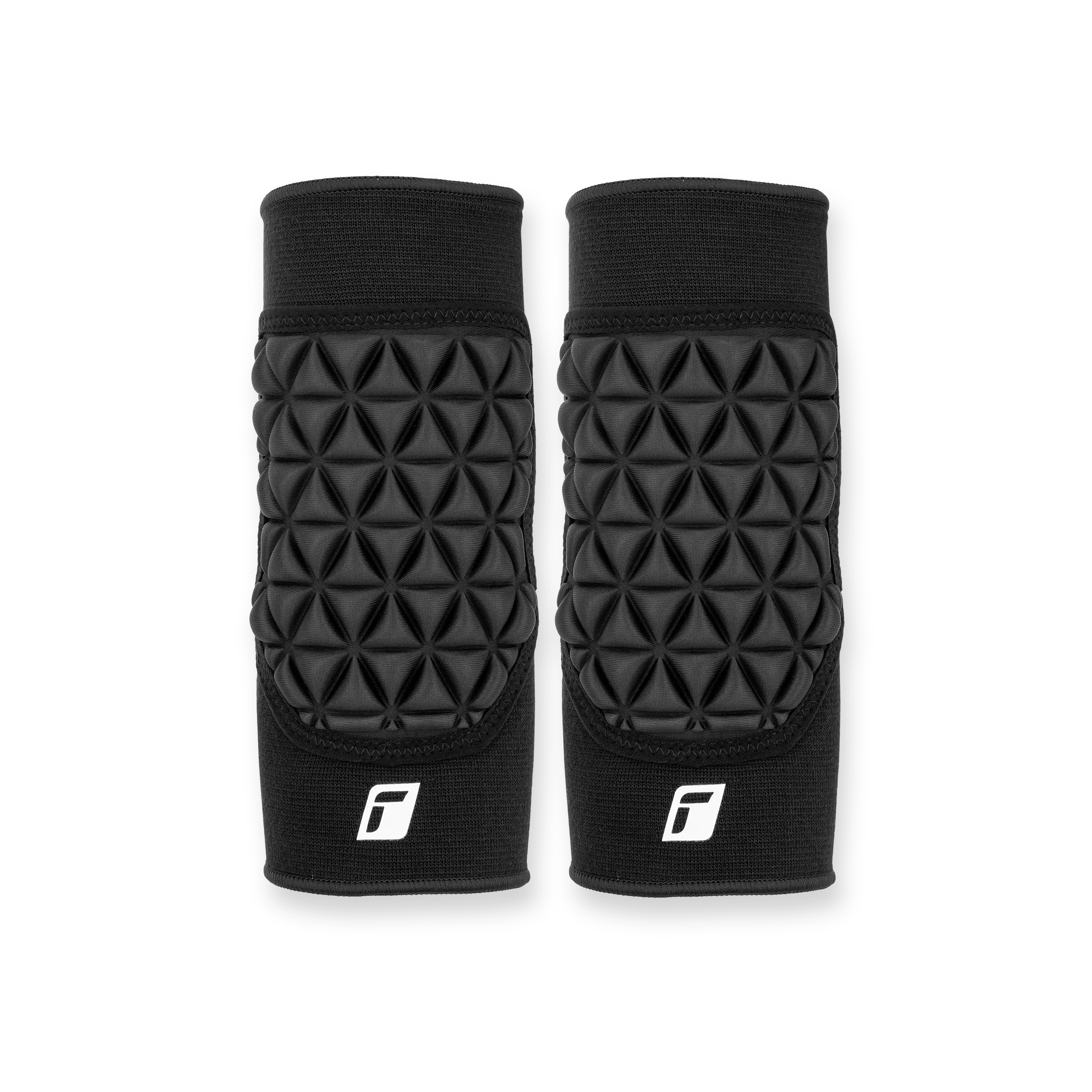 Protectores de codo negros con un diseño acolchado y texturizado para mayor protección y comodidad.